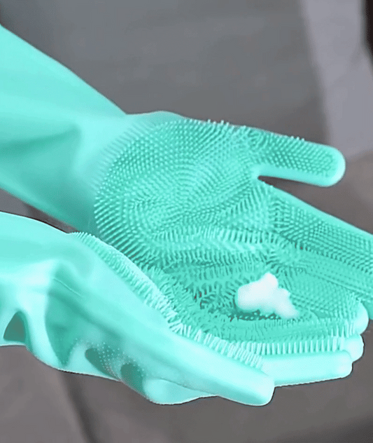 Showcase of RubbaPaw gloves on a dog