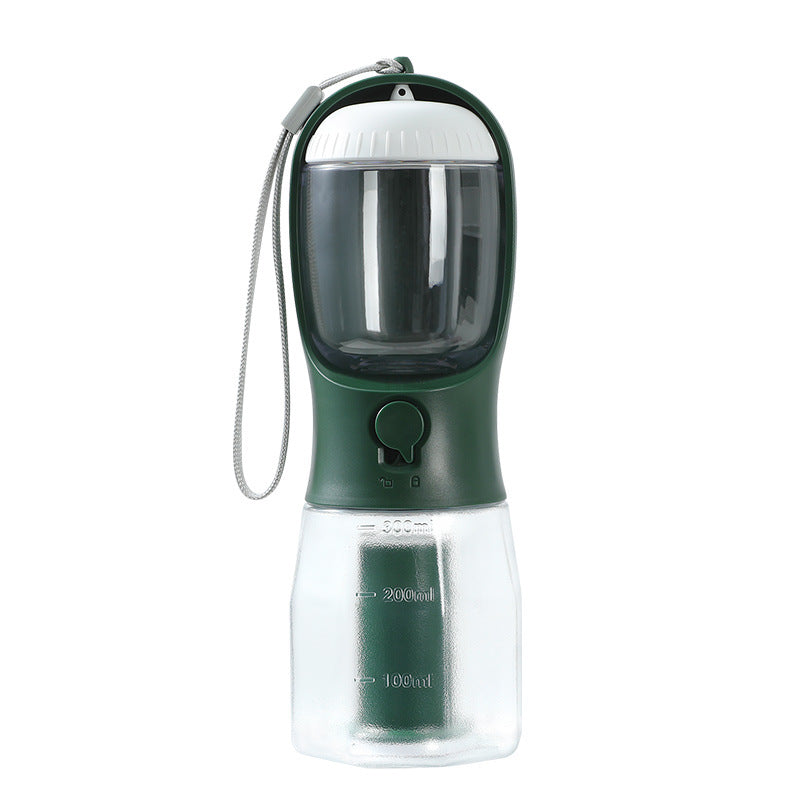 HydraPaw™ 3 in 1 dog travel water bottle for walks dark green