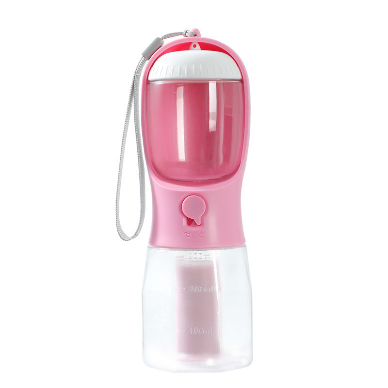 HydraPaw™ 3 in 1 dog travel water bottle for walks cherry blossom pink